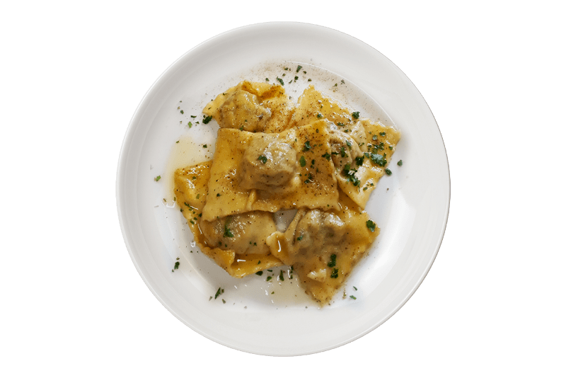 Primo piatto di ravioli