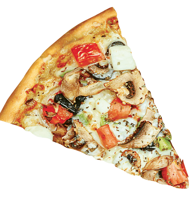Fetta di pizza con funghi